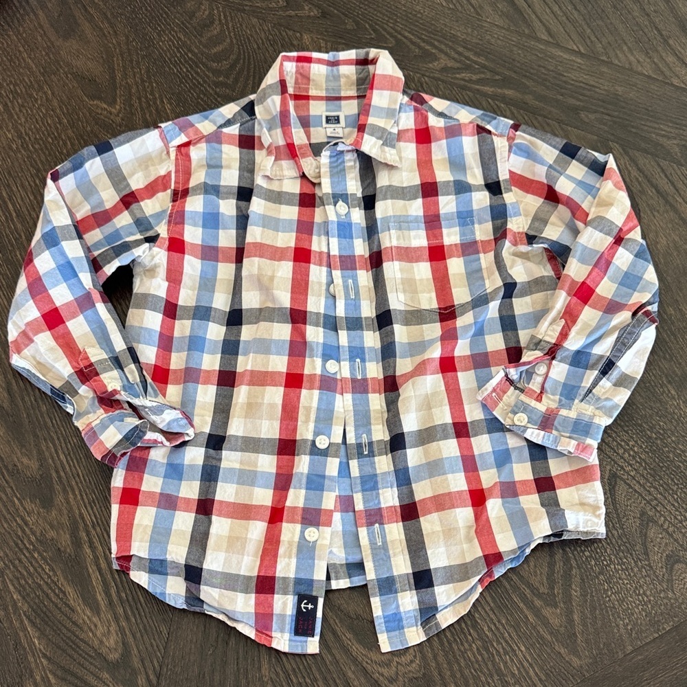 Janie and Jack Multicolor Plaid Button Down Shirt